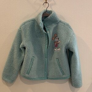 Disney Women’s Light Blue Fleece Jacket with Embroidered Mickey